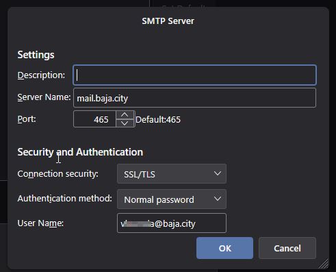 Thunderbird kézi beállítás adatok